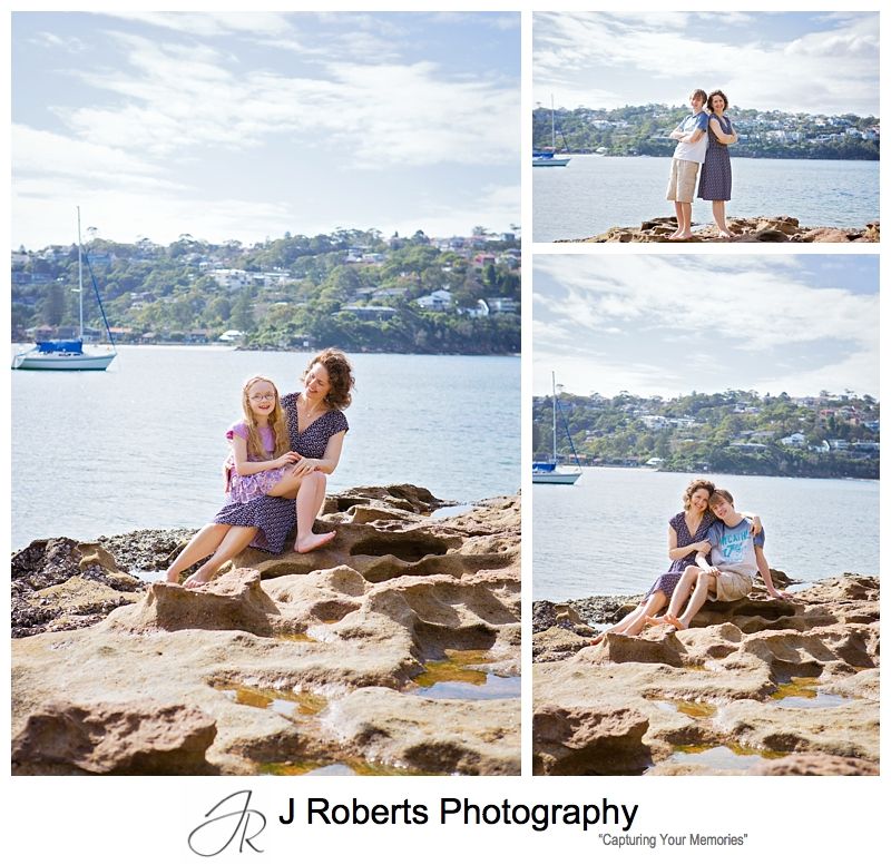 Fun Family portrait photography Sydney at Chinamans Beach Mosman on a beautiful Autumn Day